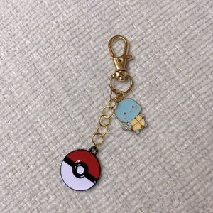 Pokémon inspired Squirtle Keychain Purse Charm Gold tone  New without tags
